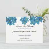 Waterverf Vergeet me niet Geen bloemen sparen de D Save The Date (Staand voorkant)