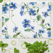 waterverf vergeet me niet theedoek (Gevouwen)