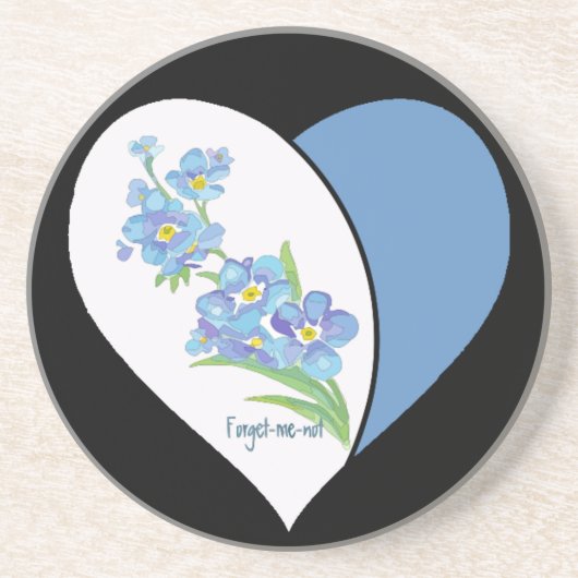 Waterverf Vergeet me niet Zandsteen Onderzetter (Voorkant)