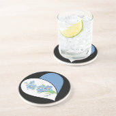 Waterverf Vergeet me niet Zandsteen Onderzetter (Zijkant)