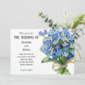 Waterverf Vergeet-me-nots Bruiloft Kaart (Staand voorkant)