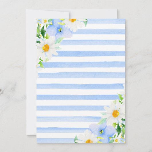 Waterverf vergeet-me-Nots & Daisies 21ste verjaard Kaart (Achterkant)