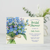 Waterverf Vergeet-me-nots Vrijgezellenfeest Kaart (Staand voorkant)