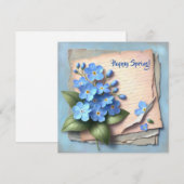  waterverf vergeet mij niet feestdagenkaart (Voorkant / Achterkant)