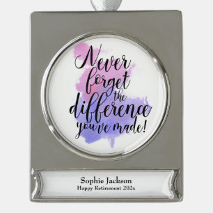 Waterverf vergeet nooit de differentiaalpensioneri verzilverd banner ornament