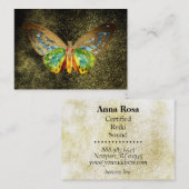 ** Waterverf vergulde gouden vlinder glitter zwart Visitekaartje (Voorkant / Achterkant)