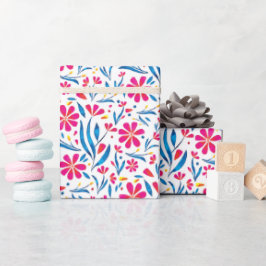 Waterverf verheffend bloemmotief cadeaupapier