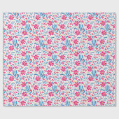 Waterverf verheffend bloemmotief cadeaupapier (Vlak)