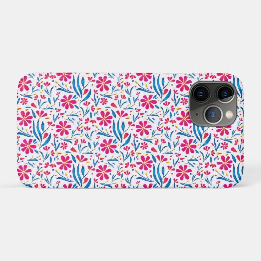 Waterverf verheffend bloemmotief Case-Mate iPhone case (Achterkant (horizontaal))