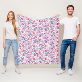 Waterverf verheffend bloemmotief fleece deken