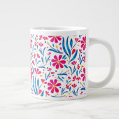 Waterverf verheffend bloemmotief grote koffiekop (Rechts)