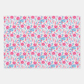 Waterverf verheffend bloemmotief inpakpapier vel (Voorkant)