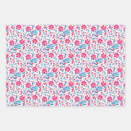 Waterverf verheffend bloemmotief inpakpapier vel