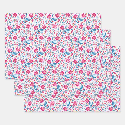 Waterverf verheffend bloemmotief inpakpapier vel (Set)