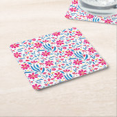 Waterverf verheffend bloemmotief kartonnen onderzetters (Schuin)