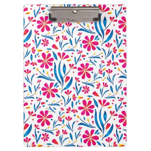 Waterverf verheffend bloemmotief klembord (Voorkant)