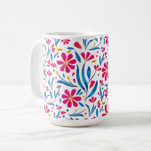 Waterverf verheffend bloemmotief koffiemok (Voorkant links)