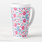 Waterverf verheffend bloemmotief latte mok (Rechterhoek)