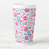 Waterverf verheffend bloemmotief latte mok (Voorkant)