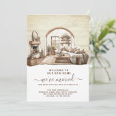 Waterverf Verhuizen Home Interieur Aankondiging (Staand voorkant)