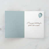 Waterverf Verjaardag Beer met Vlinder Kaart (Binnen)