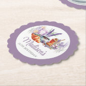 Waterverf Verjaardag Brunch Lavendel Custom Kartonnen Onderzetters (Gekanteld)