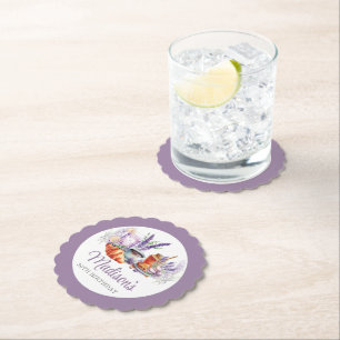Waterverf Verjaardag Brunch Lavendel Custom Kartonnen Onderzetters