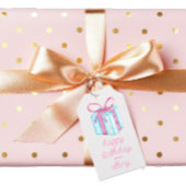 Waterverf Verjaardag Cadeaus & Confetti Cadeaulabel