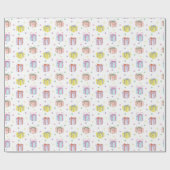 Waterverf Verjaardag Cadeaus & Confetti Cadeaupapier (Vlak)