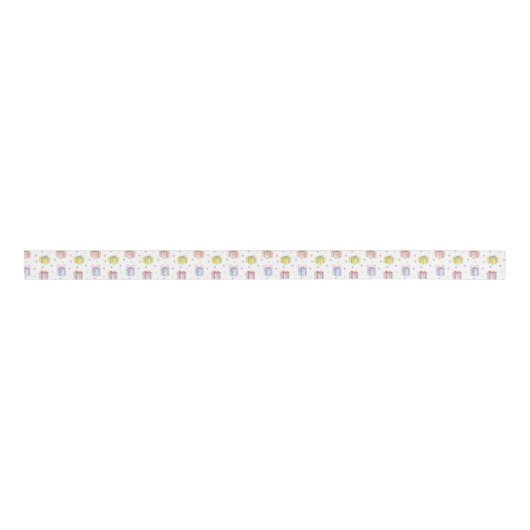 Waterverf Verjaardag Cadeaus & Confetti Grosgrain Lint (Voorkant)