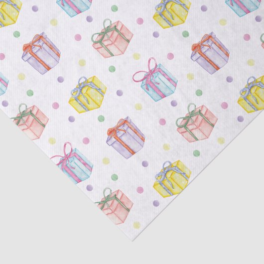 Waterverf Verjaardag Cadeaus & Confetti Tissuepapier (Detail)