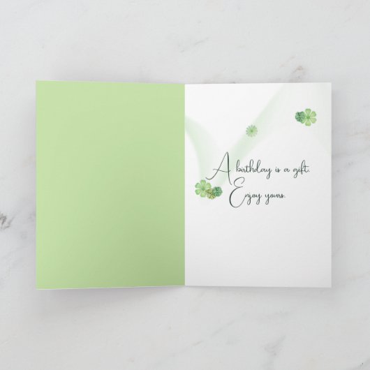 Waterverf Verjaardag Daisy Boeket in Jar Kaart (Binnen)