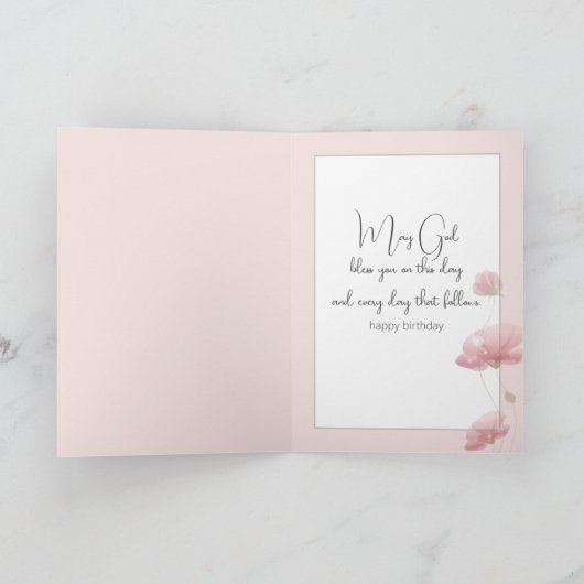 Waterverf Verjaardag Engel Meisje Voor Goddochter Kaart (Binnen)