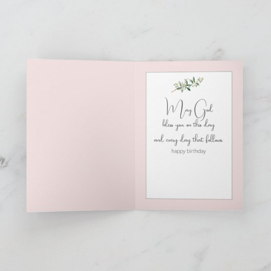 Waterverf Verjaardag Engel Meisje Voor Goddochter Kaart (Binnen)