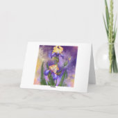 Waterverf Verjaardag Kaart met Iris Flowers (Achterkant)