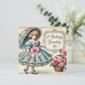  Waterverf Verjaardag Kaart – Retro (Staand voorkant)