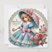  Waterverf Verjaardag Kaart – Retro (Voorkant)