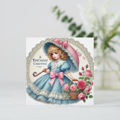  Waterverf Verjaardag Kaart – Retro (Staand voorkant)