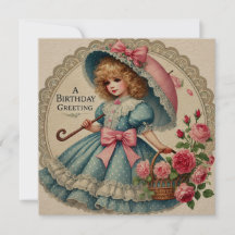  Waterverf Verjaardag Kaart – Retro