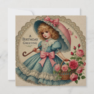 Waterverf Verjaardag Kaart – Retro