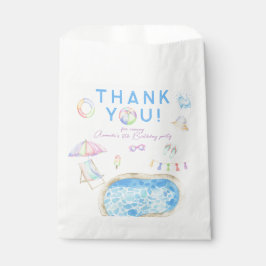 Waterverf Verjaardag Party Zwembad Zwemmen Dank u Bedankzakje