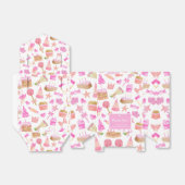 Waterverf Verjaardag Roze Patroon Dank u Bedankdoosjes (Uitgevouwen)