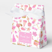 Waterverf Verjaardag Roze Patroon Dank u Bedankdoosjes (Voorkant Zijde)