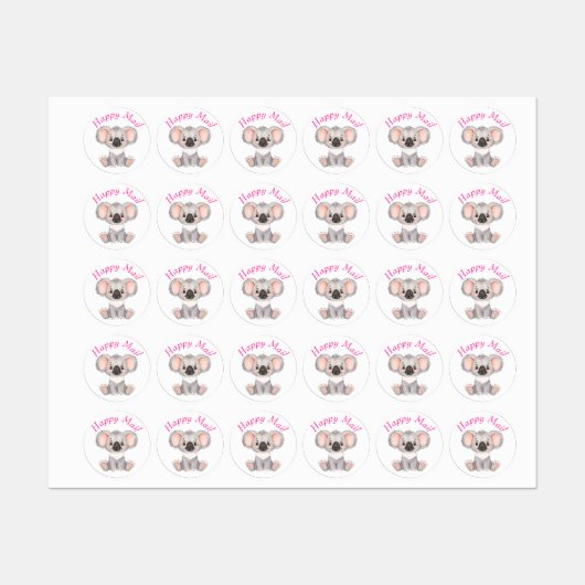 waterverf verjaardagsadres labels (Vel)