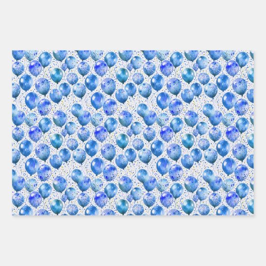 Waterverf Verjaardagsballonnen Inpakpapier Vel (Voorkant 2)
