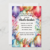 Waterverf Verjaardagsballonnen Kleurrijk Kaart (Voorkant)