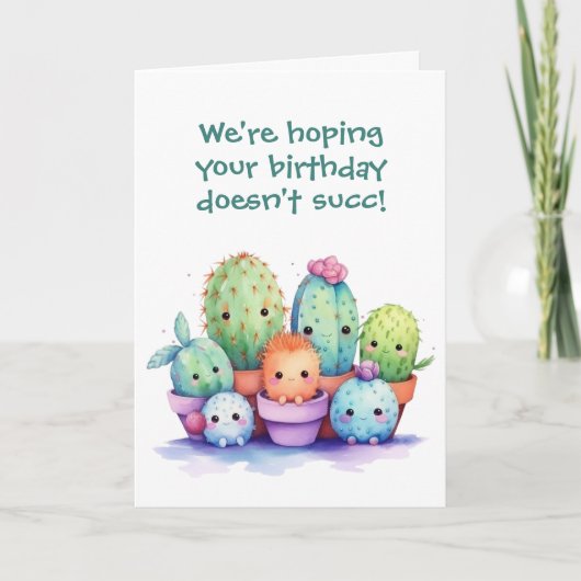Waterverf Verjaardagscactus uit groep Kaart (Voorkant)