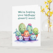 Waterverf Verjaardagscactus uit groep Kaart (Gele Bloem)