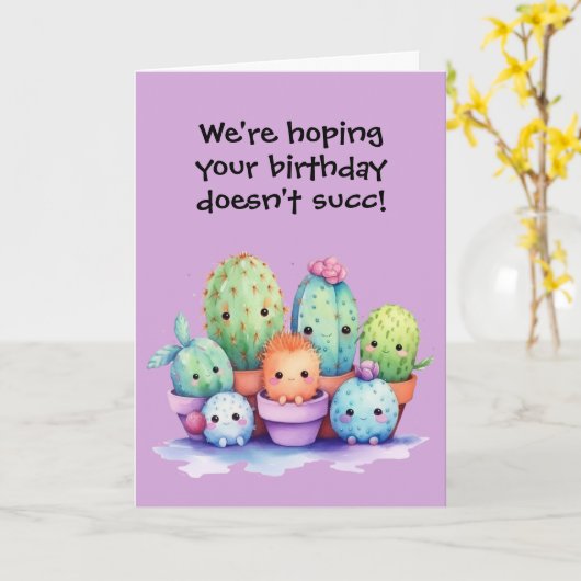 Waterverf Verjaardagscactus uit groep Kaart (Gele Bloem)