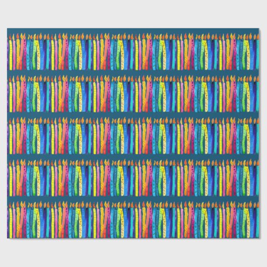 Waterverf verjaardagscandles kleurig cadeaupapier (Vlak)